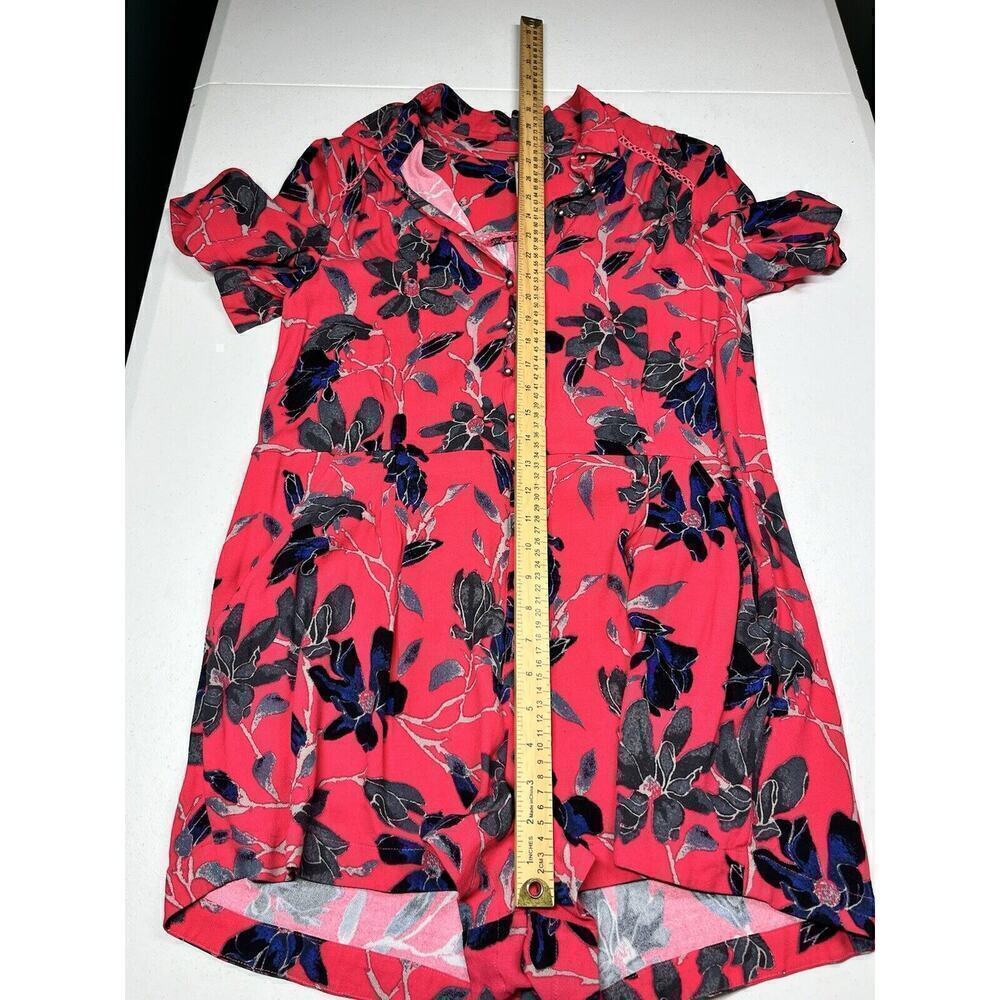 Free People Womens Button Down Pocket Floral Print Romper Size Small - Picture 6 of 8